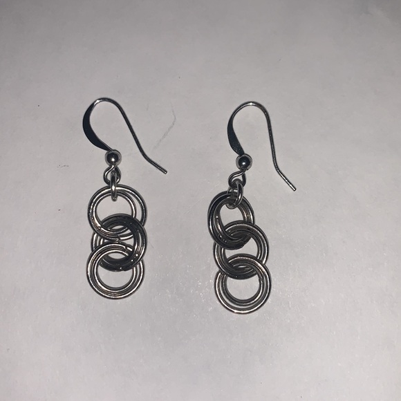 Sterling Silver Earrings with Circles! - Picture 2 of 2